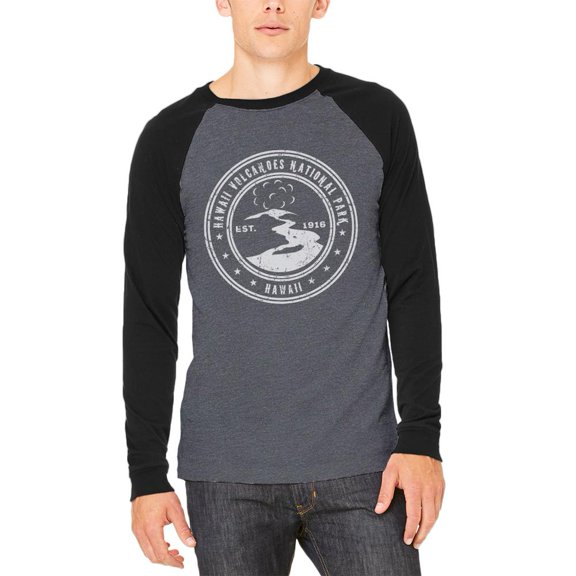 Hawaii Volcanoes National Park Adult Long Sleeve Raglan T-Shirt