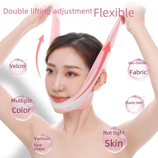 Vendaje facial elástico infrarrojo lejano en forma de V con máscara facial de plástico para rostro pequeño, cinturón elástico para mentón de TPU, herramienta para el cuidado facial