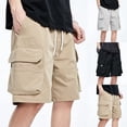 thumbnail image 6 of Mens Cargo Shorts Drawstring Multi Pocket Fashion Hip Hop Y2k Sport Sweatpants, 6 of 7