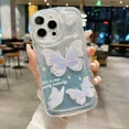 thumbnail image 4 of Funda con cordón degradado de mariposa brillante para iPhone, 14, 13, 15, 16 Pro Max, 12, 11, X, Xr, Xs, 8, 7 Plus, cadena de muñeca de mano, cubierta de onda suave, 4 of 5