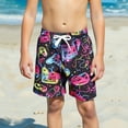 thumbnail image 2 of RMGVDSD Boys Swim Trunks Kids Swimming Shorts Fashion Print Hawaiian Casual Shorts Quick Dry Beach Pants Sport Shorts for 10-11 Years, 2 of 7