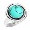 thumbnail image 1 of 925 Silver Ring For Women - Men Blue Turquoise Stone Silver Ring Size 11 December Birthstone Fashion Silver Ring Size 11 Gift For Girl Friend On New Year 925 Gemstone Silver Jewelry, 1 of 6
