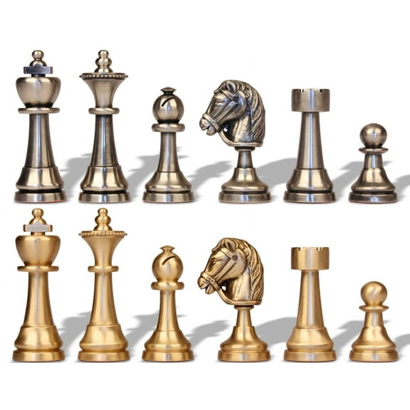 Classic Persian Staunton Solid Brass Chess Set by Italfama