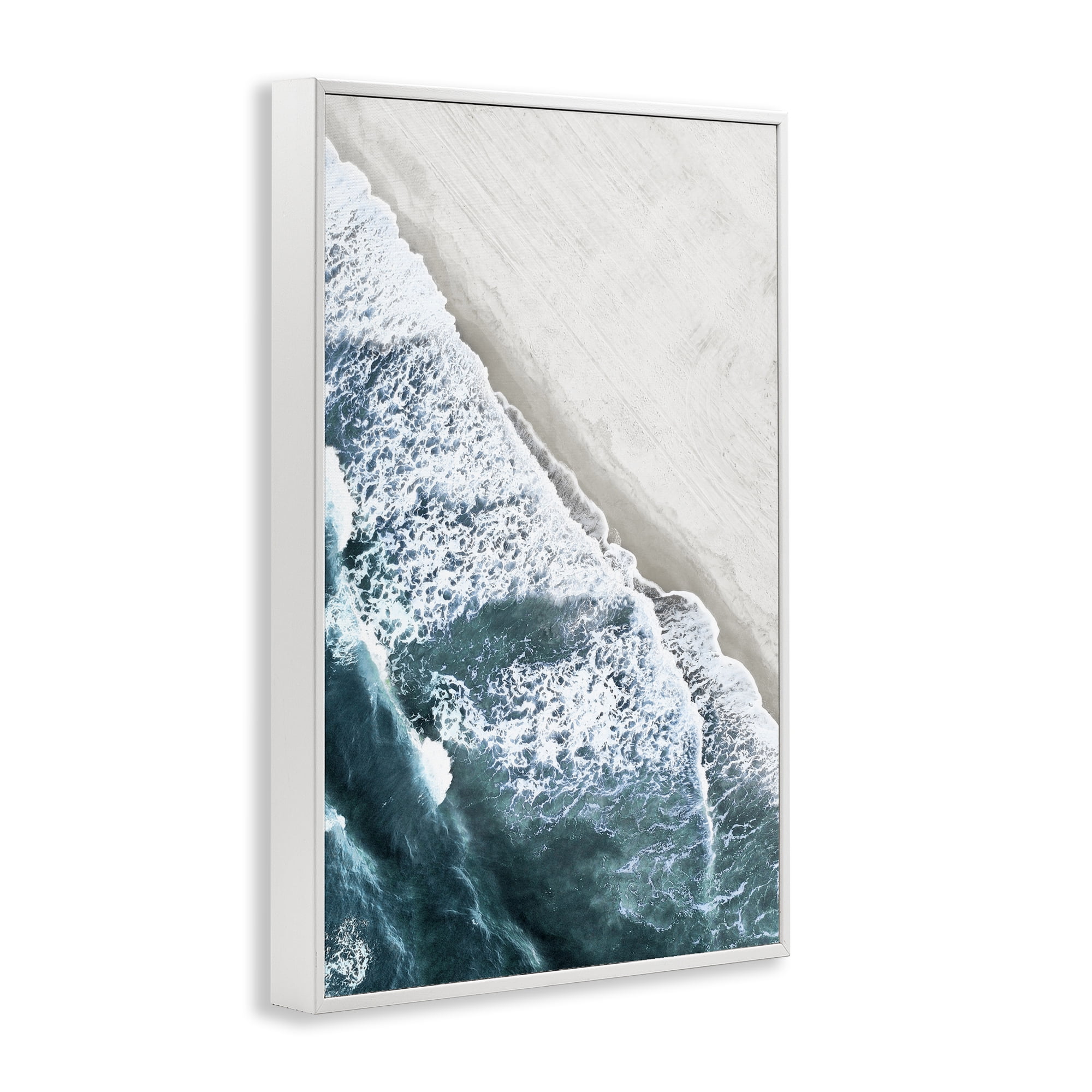 Stupell Industries Corolla Beach Breezy Shoreline White Framed Giclee Art, design by Natalie Carpentieri