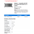 thumbnail image 2 of Radiator 1 - Compatible with 2007 - 2011 Nissan Altima Hybrid 2.5L 4-Cylinder 2008 2009 2010, 2 of 2