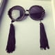 thumbnail image 1 of Gafas de sol Hugo Lente Negra Redonda con Flecos Artificial Rhinestones, 1 of 10