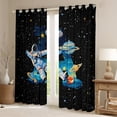 thumbnail image 2 of jejeloiu Letter A Monogrammed Black Out Curtains,Cartoon Astronaut Curtains Pack of 2 (42x63 Each),Galaxy Planet Bedroom Curtains For Boys,Microfiber Room Decorative, 2 of 6