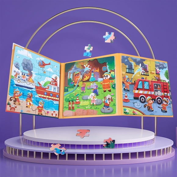 EGNMCR Full Range Of 10 Advanced Magnetic Puzzles For Toddlers Aged 3 To 7 Years Old 3 In 1 Magnet Puzzle Book Puzzle Game Magnetic Activity Toys For Boys And Girls Children puzzles