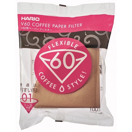 Hario V60 Misarashi Natural Coffee Paper Filters, 100-Count (Size 01)