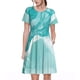 thumbnail image 1 of Disketp Teal Turquoise 1 para Vestido de Manga Corta para Mujeres, Vestidos de Verano para Mujeres, Casual y Holgado para la Playa, 1 of 6