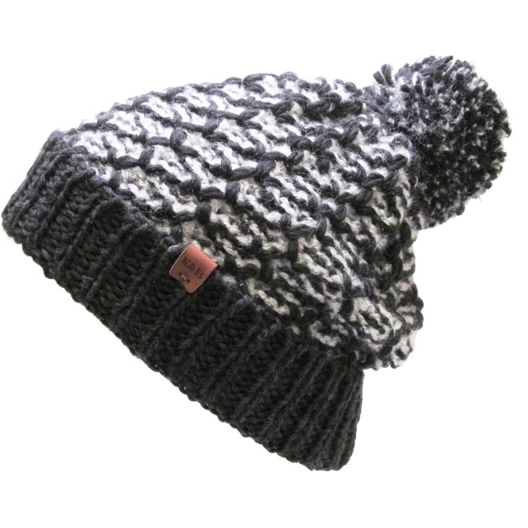 WAFFLE-KNIT BEANIE - Anthracite grey