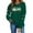 827#Green, variant on Womens Round Neck Christmas Printed Long Sleeve Pullover Sweatshirt Casual Holiday Seasonal Top Soft Polyester Comfortable Wear