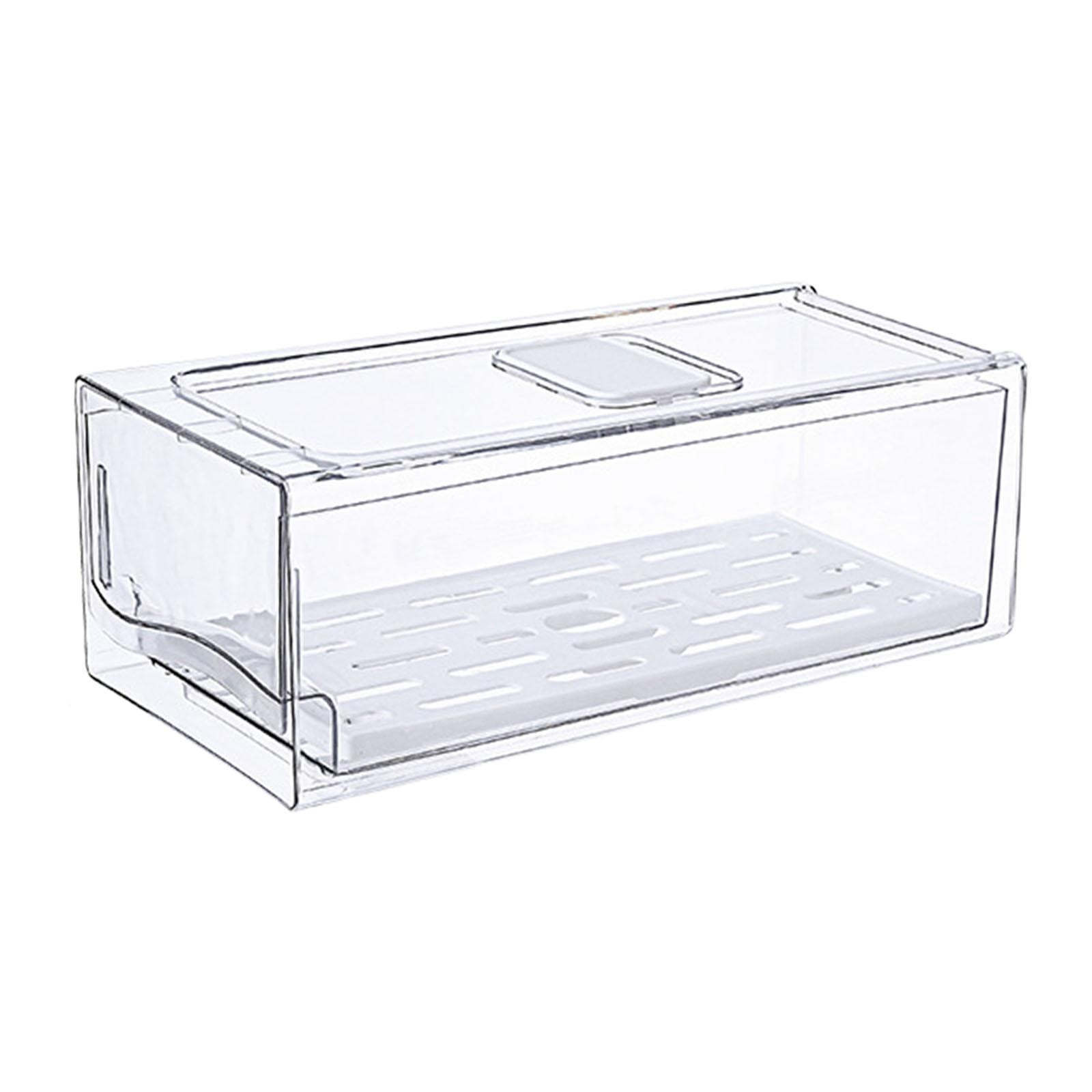 TISHITA Fridge Drawer Bins Food Storage Container Refrigerator Organizer Drawer Bins Clear for Home Household Fruit Vegetable Produce S