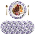 thumbnail image 5 of Ryvnso Rose Flowers Purple Round Plate Mats Dining Table Placemat Set of 4 for Holiday Decoration, 5 of 7