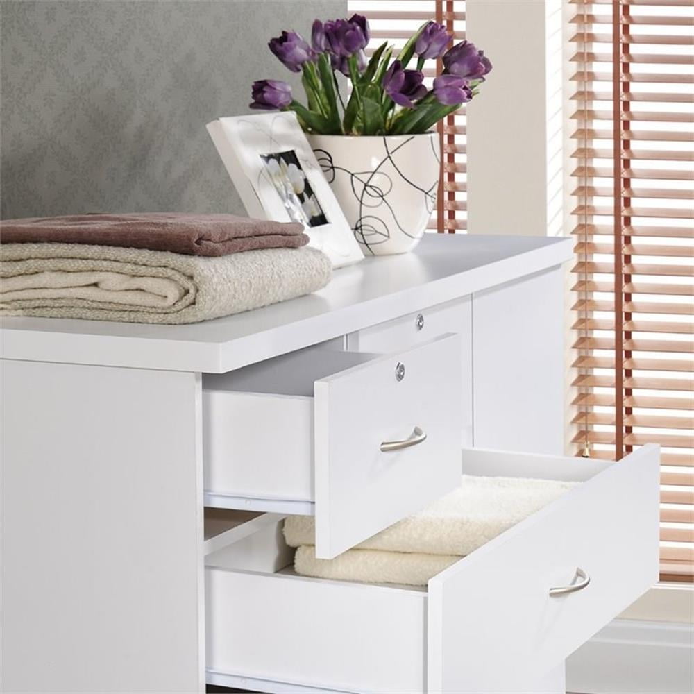 Hodedah Tall Bedroom Dresser, 7-Drawer Chest with Locks, 1-Door 3