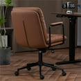 thumbnail image 3 of Office Chair Desk Chair Computer Chair Ergonomic PU Leather Swivel Rolling Chair Desk Task Chair with Padded Armrest,Brown, 3 of 7