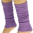 thumbnail image 3 of Aerobic Leg Warmers for Women 3 Pairs Purple Cotton Knee High, 3 of 8