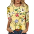 thumbnail image 2 of CaiJunJia Plus Size Womens Tops ,Women's Spring Trendy Soft T-Shirt Plus Size Summer Comfy Tunic Tops 3/4 Sleeve Business Blouses, 2 of 5