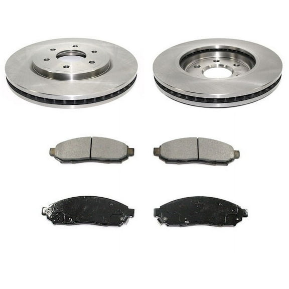 Front Ceramic Brake Pads and Rotor Kit - Compatible with 2005 - 2019 Nissan Frontier 4.0L V6 2006 2007 2008 2009 2010 2011 2012 2013 2014 2015 2016 2017 2018