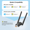 thumbnail image 4 of Usb Wifi 6 Bluetooth 5.4, Compatible Con Windows 11/10 Belug, Negro, 4 of 5