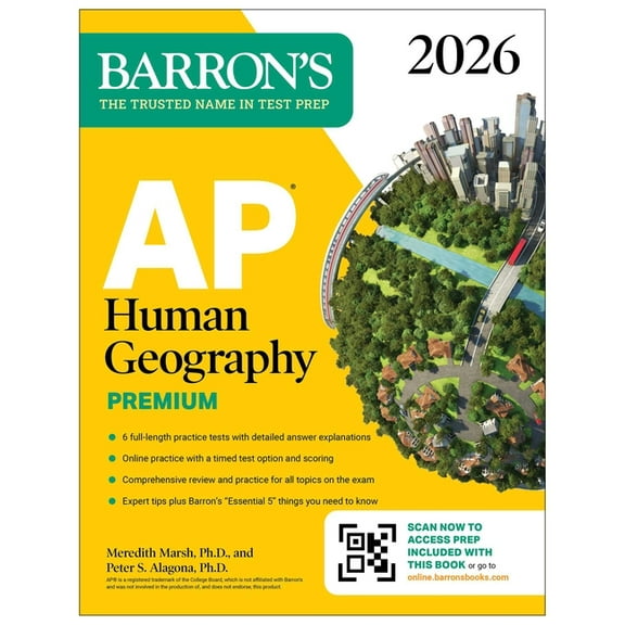 Barron's AP Prep AP Human Geography Premium, 2026: Prep Book with 6 Practice Tests  Comprehensive Review   Online Practice, (Paperback)