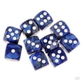 thumbnail image 1 of Juego de Dados de mesa Sunnimix 16 mm 6 Lados opacos 20 Piezas Azul y plateado con pepitas blancas, 1 of 8