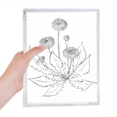thumbnail image 1 of Dandelion Blossong Black White Flowers Notebook Loose Diary Refillable Journal Stationery, 1 of 3