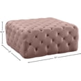 thumbnail image 4 of Meridian Furniture Ariel Button Tufted Pink Velvet Ottoman and Bench, 4 of 4