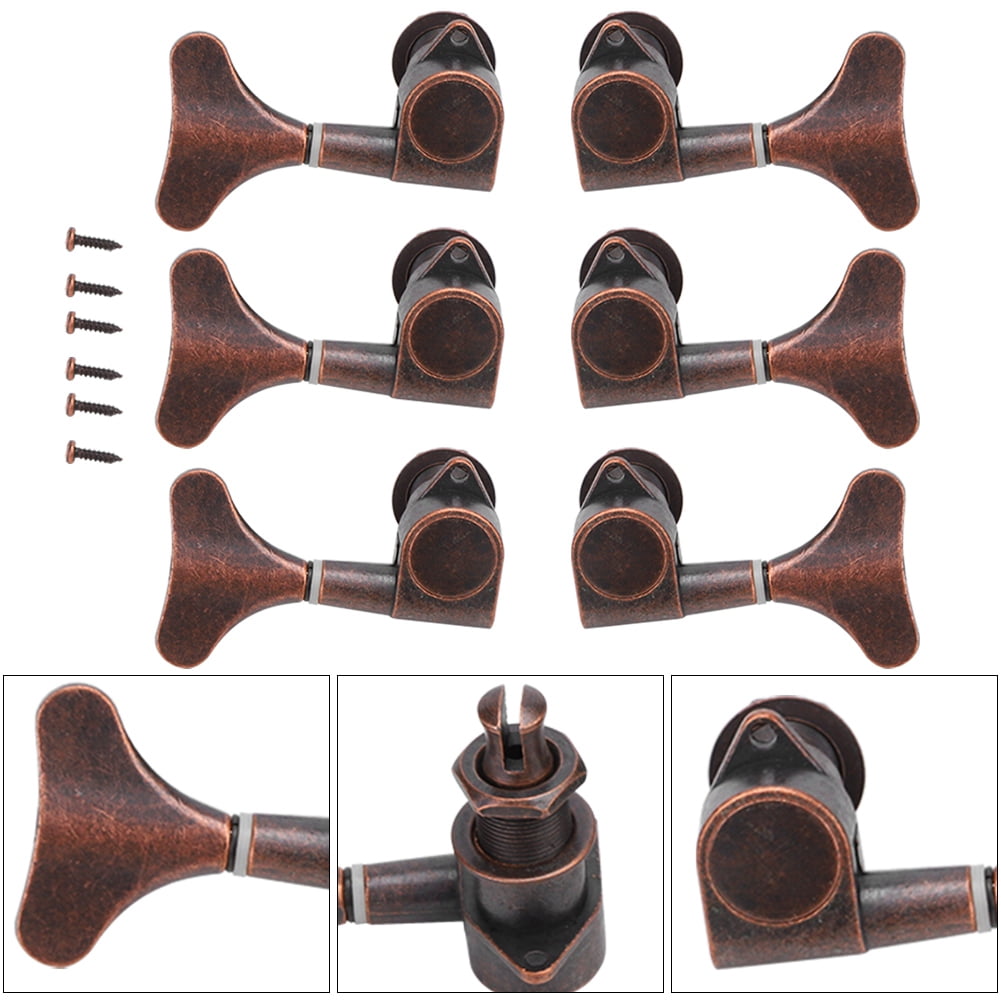 3L3R Bass Tuning Key Pegs Red Copper Enclosed Type FishtaiL Shaped String Tuners Parts