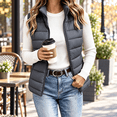thumbnail image 6 of Aswuknt Womens Puffer Vest Quilted Sleeveless Stand Collar Full Zip Jackst Lightweight Gilet Outerwear For Fall Winter Casual Daily Wear,Layering, 6 of 8