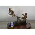 thumbnail image 3 of Nifao Boys Playing Seesaw on a Marble Base Bronze Statue – Bronze Statue on Marble Base, Home Decor, 22"L x 8"W x 17"H, 3 of 11