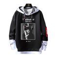thumbnail image 1 of Sudadera con capucha con estampado de rapero para hombre, ropa de calle de gran tamaño con cintas y letras, jersey de retazos, primavera y otoño, 1 of 4