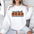 thumbnail image 2 of Basketball Mama Sweatshirt for Women Orange Checkered Basketball Mom Sweater White Sweatshirt Adult Medium, 2 of 5