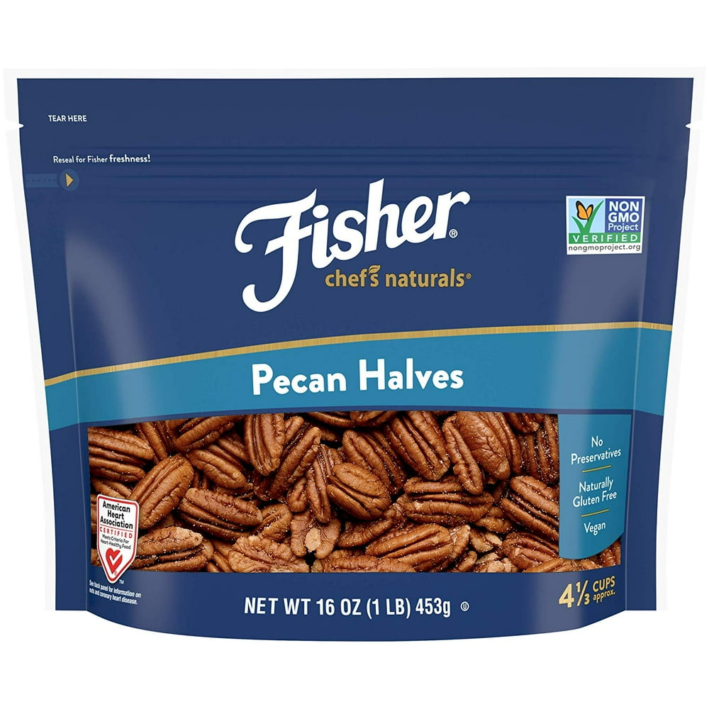 FISHER Chef's Naturals Pecan Halves, 16 oz, Naturally Gluten Free, No