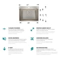 thumbnail image 2 of Poste de Travail d'Évier de Cuisine Encastré en Acier Inoxydable - Bol Simple de 31 Pouces avec Accessoires, 2 of 5