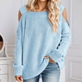 thumbnail image 2 of JIAYUE Women's Sweater Solid Color Off Shoulder Square Collar Oversized Pullover Batwing Long Sleeve Thick Knit Winter Casual Comfortable Warm Soft Tunic Style Fashion Leisure Female Tops, 2 of 6