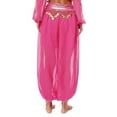 thumbnail image 3 of iiniim Women Belly Dance Costume Chiffon Lantern Harem Tribal Pants Belly Dancewear Hot Pink One Size, 3 of 7
