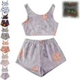thumbnail image 5 of Halloween Under $ 10 Women Pajama Sets Women Cute Print Vest and Shorts Set Pajama Loungewear Casual Orange Pajama, 5 of 6