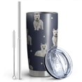 thumbnail image 2 of 20 Oz West Highland White Terrier Coffee Tumbler Double Wall Insulated Stainless Steel Water Bottle | Metal Reusable Thermoses Flask with Cup Cap | Leak & Sweat Proof with Anti-Dust Lid, 2 of 7