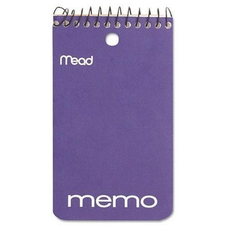 6 pads: mead memo book, 60 sheets, 3 x 5 inches, cardboard cover, top bound - black