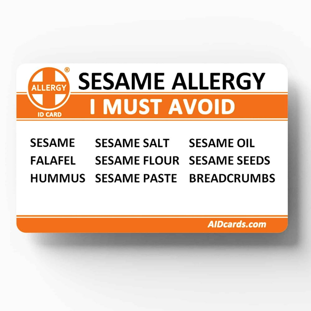 Allergy ID Card Sesame Allergy