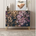thumbnail image 2 of PixonSign Sideboard and Buffet Cabinet, 2 Doors Wood Storage Cabinet Console Table with Dark Spring Pink Forest Flowers for Kitchen, Bedroom, Dinning, Foyer, Office - 35" L x 18" W x 29" H, 2 of 5