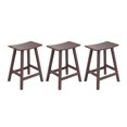 thumbnail image 3 of WestinTrends Malibu HDPE Outdoor Patio 24" Counter Stool Saddle Seat (Set of 3), Dark Brown, 3 of 12
