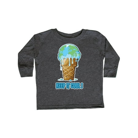 

Inktastic Keep It Cool Melting Earth Ice Cream Cone Gift Toddler Boy or Toddler Girl Long Sleeve T-Shirt