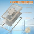 thumbnail image 5 of Silicone Case for iPad 9th Gen 2021/8th Gen 2020/7th Gen 2019, Heavy Duty 360° Ring Stand with Shoulder Strap Pen Holder Translucent Hard PC Back Case Cover for iPad 10.2 Inch, Khaki, 5 of 17
