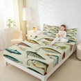 thumbnail image 4 of jejeloiu Pike Fish Twin Sheet Sets,Fishing Hook Twin Fitted Sheet,Animals Marine Life Flat Sheet For Teens,Microfiber Bedroom Decor,3pcs, 4 of 7