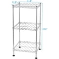 thumbnail image 3 of Changeable Assembly Floor Standing Carbon Steel Storage Rack Wire Shelves Unit Adjustable Metal Shelf Rack Kitchen Storage Organizer (Silver, 3-Layer), 3 of 11