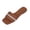 Brown, variant on Slides Sandals Women Open Toe Rhinestone Single Band Flat Slides Square Toe Sparkly Crystal Slip On Slippers Casual Poolside Shoes