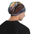 thumbnail image 5 of Xecao White And Red Storm Dragon Print Beanie Knitted Hat for Men Women, Winter Fashion Knit Cuffed Caps Unisex, 5 of 7