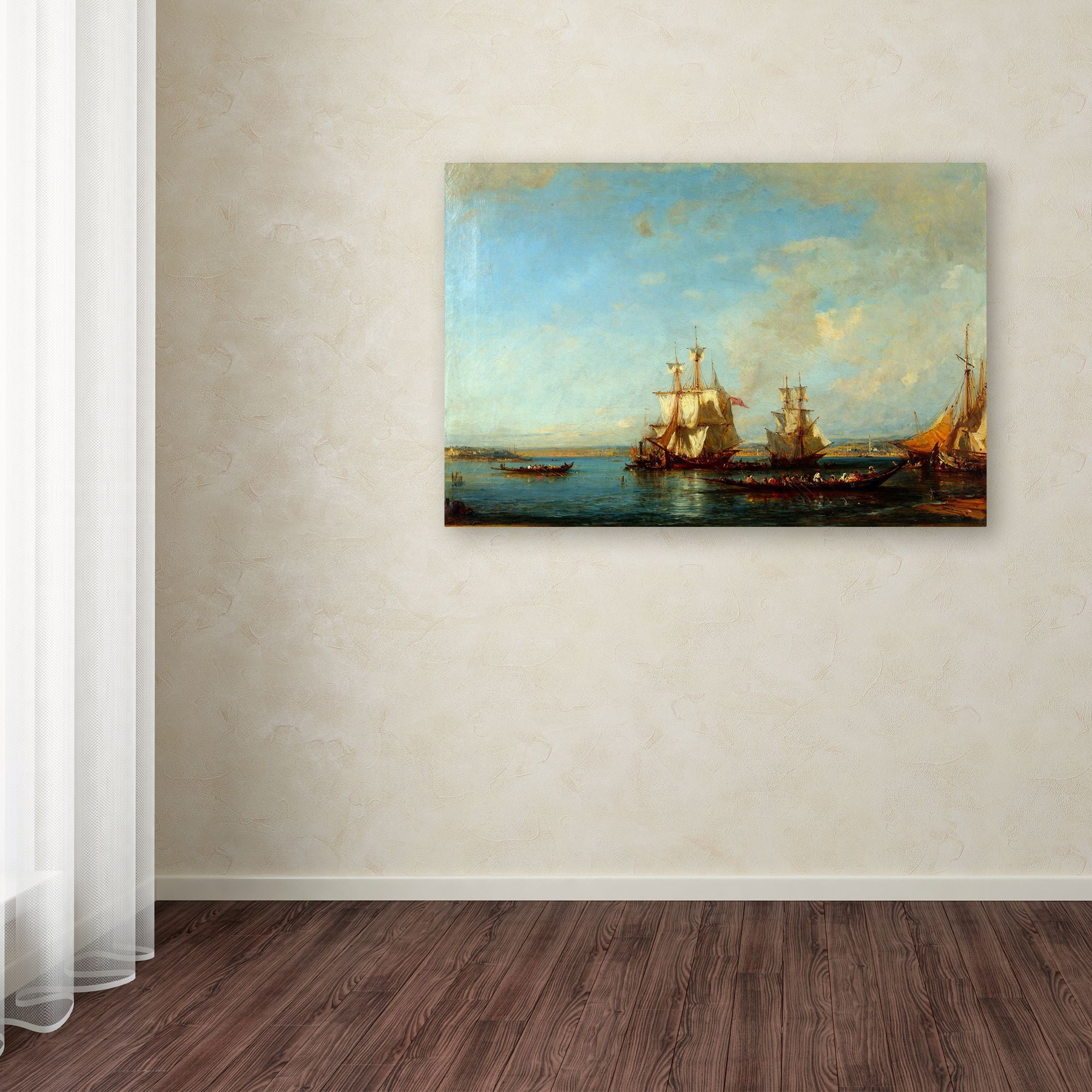 Felix Ziem 'Caiques And Sailboats At The Bosphorus' Canvas Art